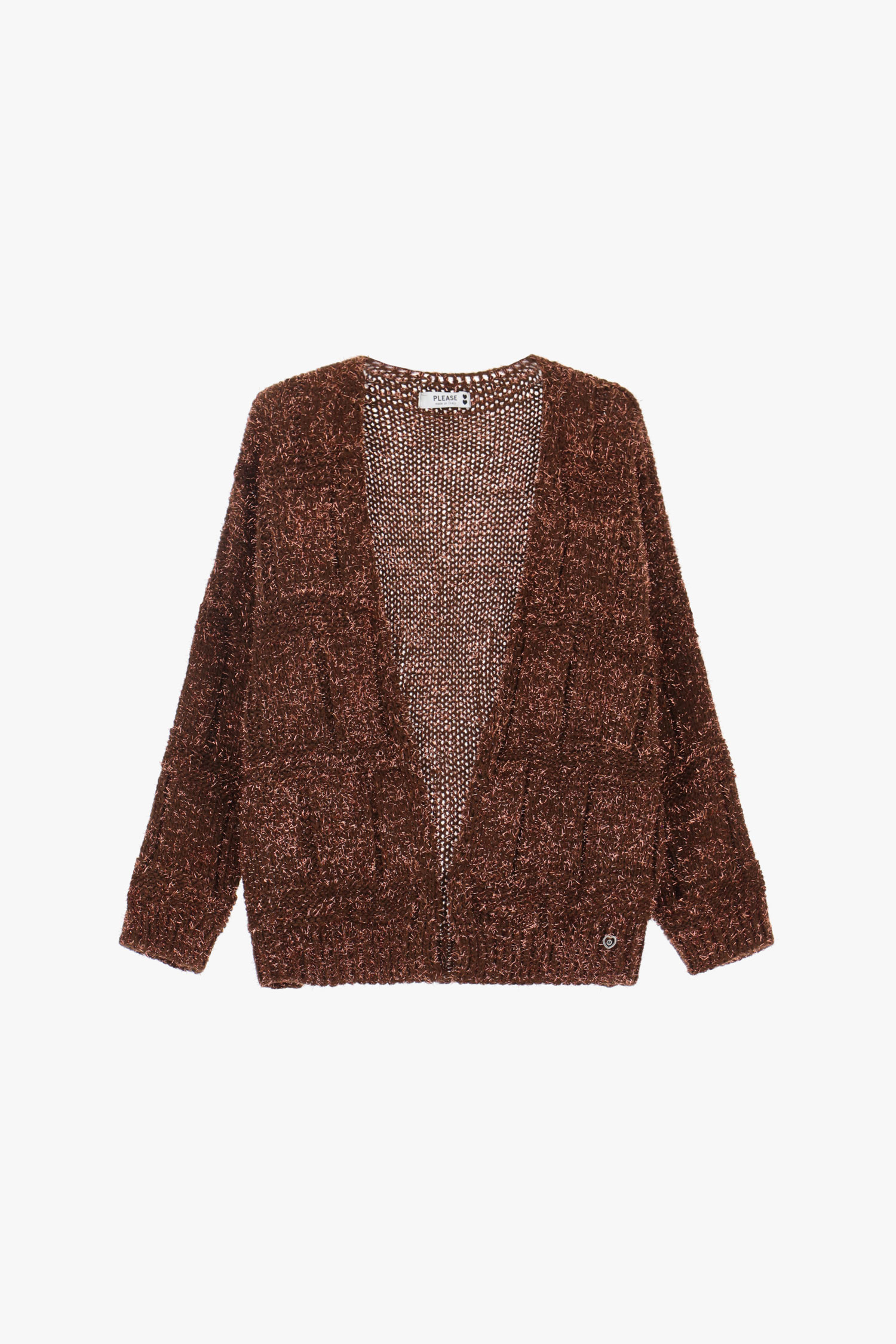 Image of Cardigan aperto in filo lurex060