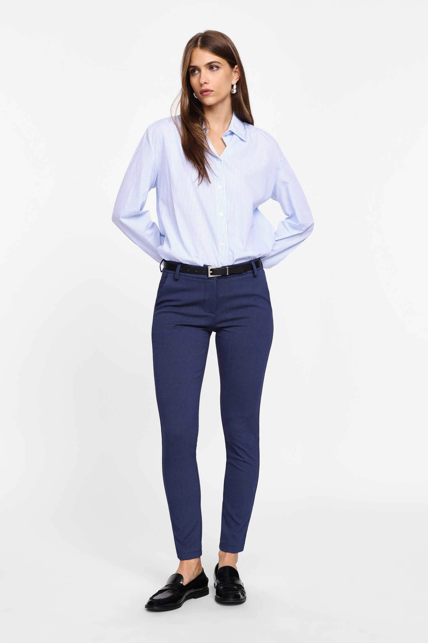 Image of Pantaloni skinny con microstampa060