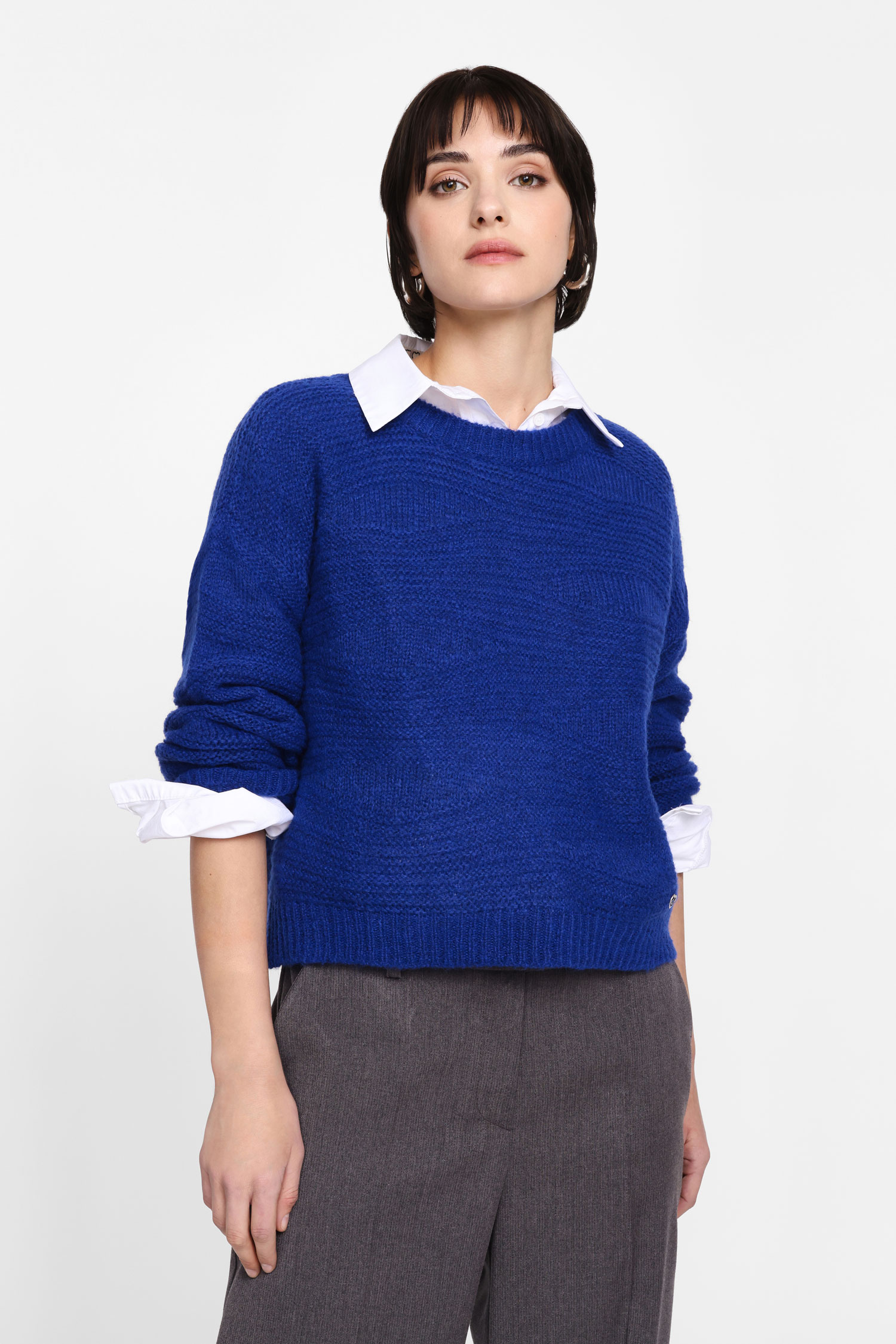 Image of Pullover girocollo maniche lunghe con trama060