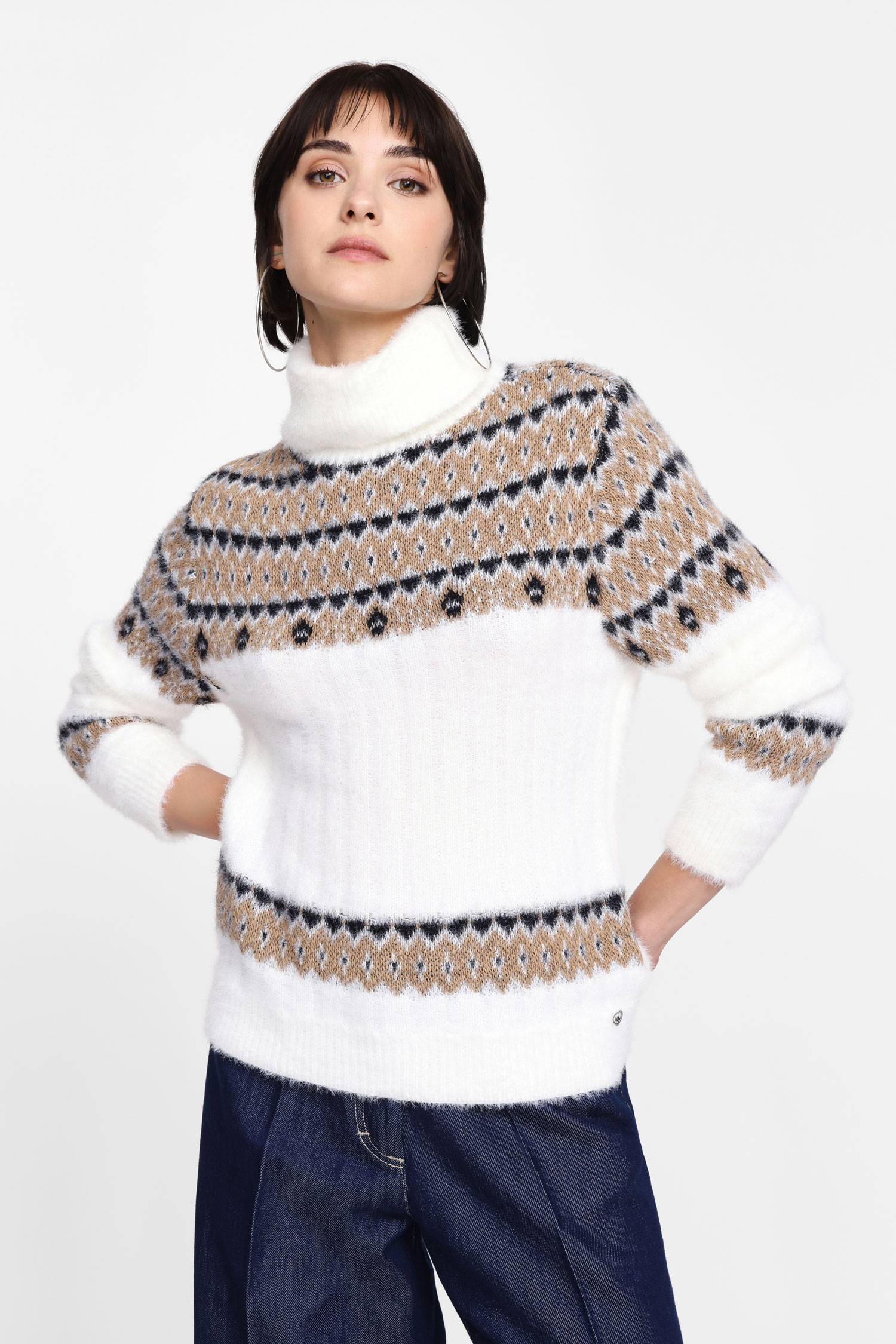 Image of Maglione a collo alto con ricamo060