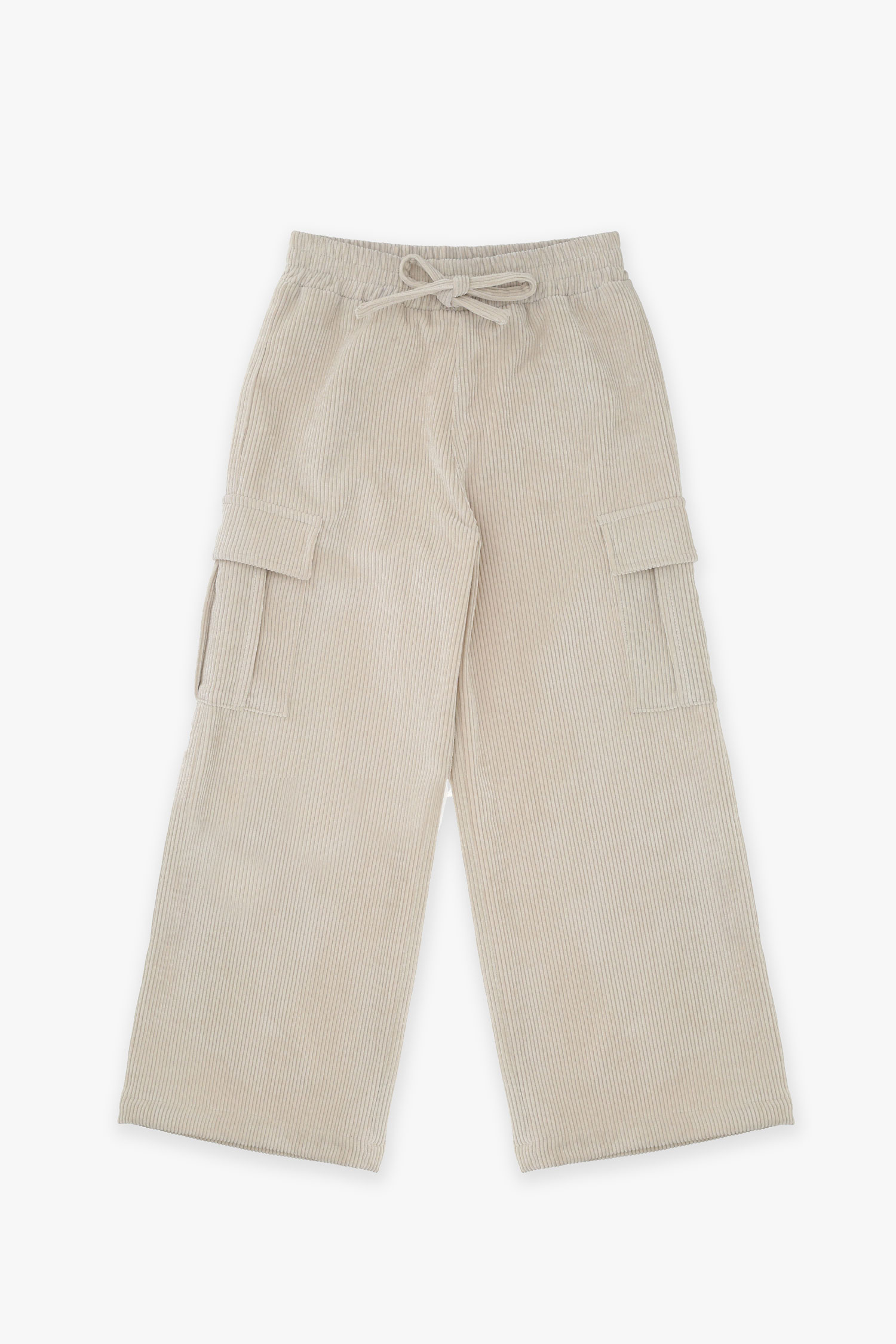 Image of Pantaloni straight bambina con vita elasticizzata e tasche060