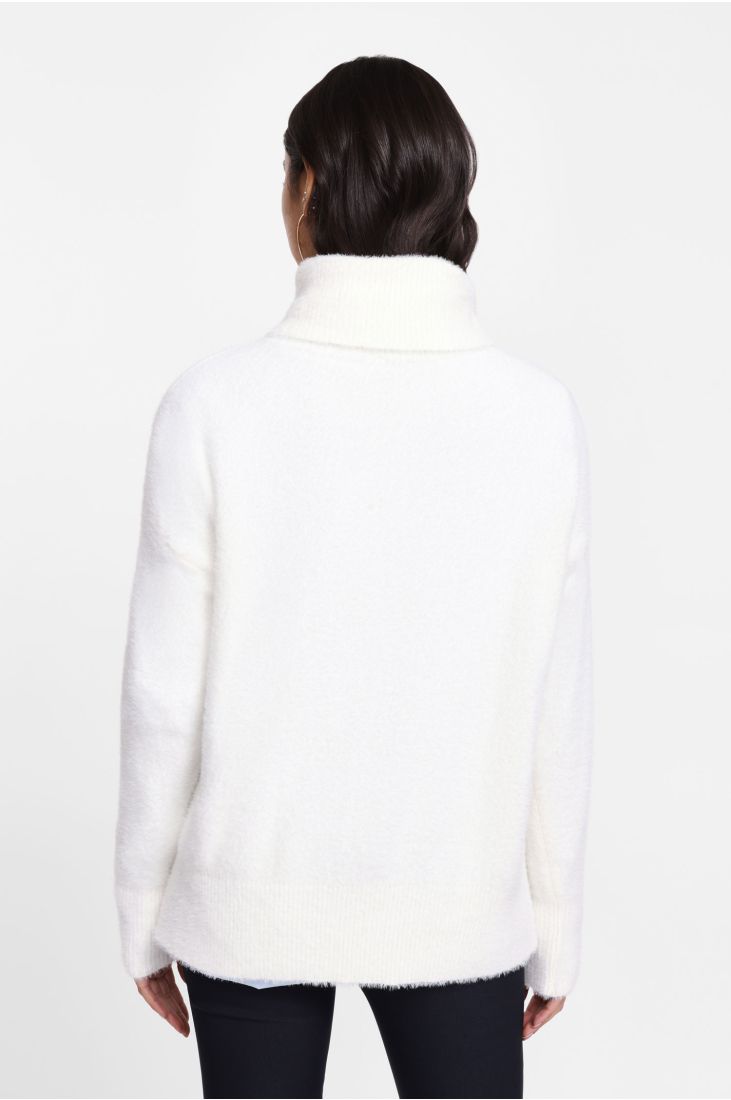 Turtleneck soft fur-effect sweater