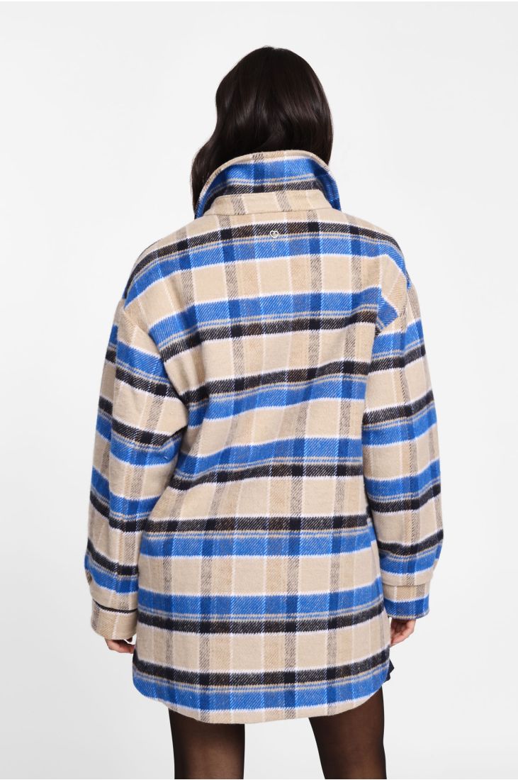 Oversized checked shirt jacket