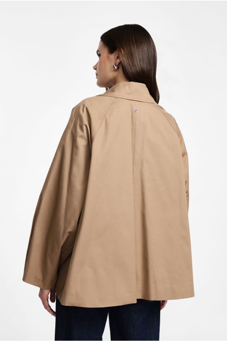 Trench-style jacket with button closure