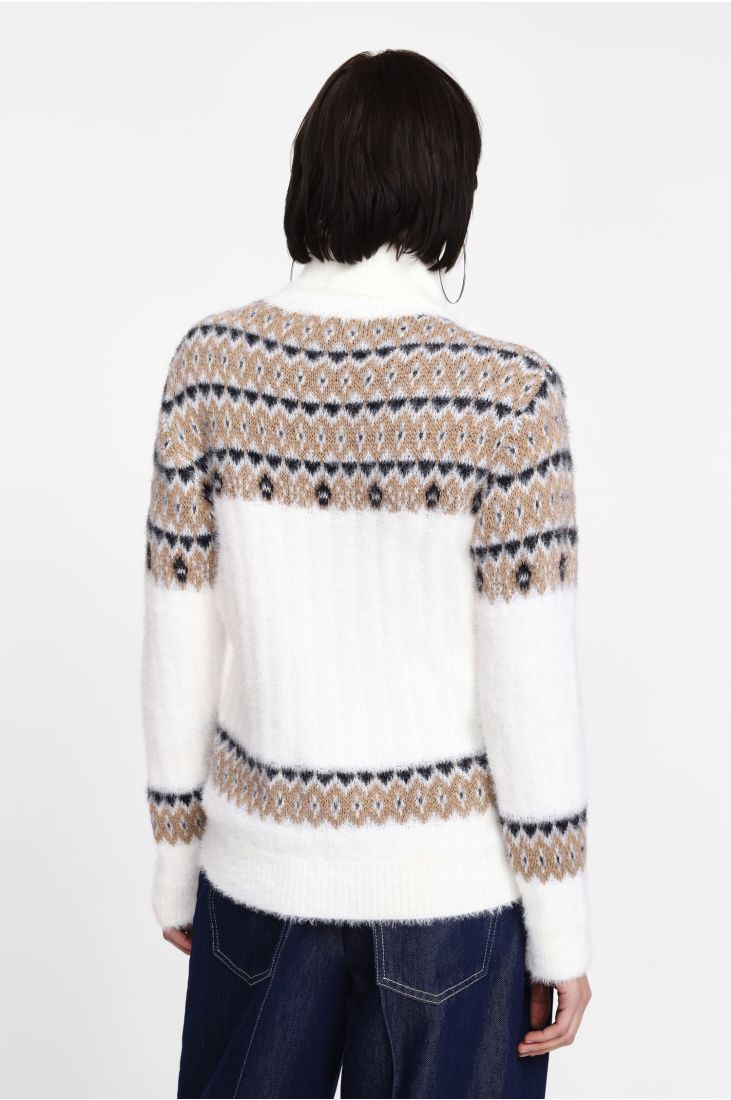 Embroidered turtleneck sweater