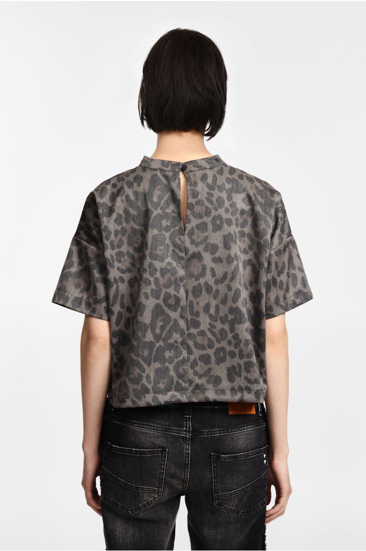 Short-sleeve animal print t-shirt