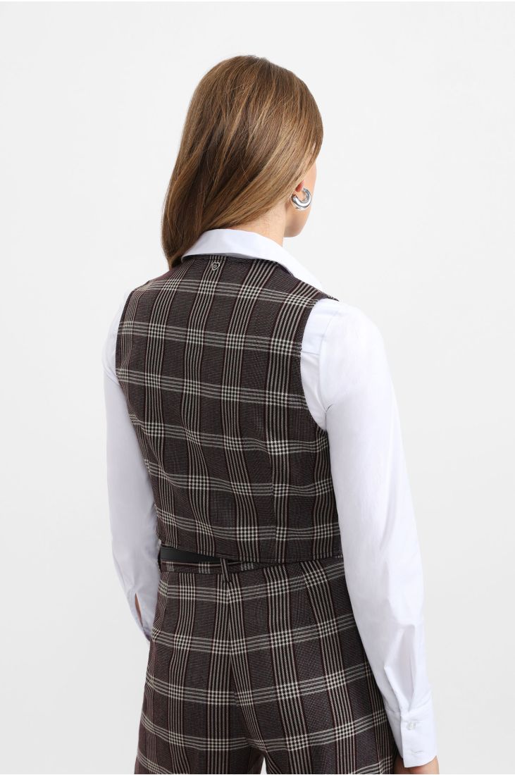 Checkered vest with buttons